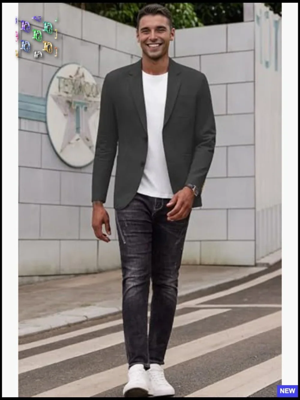 Classic Cotton Blazer Regular Fit Sport Coat Casual Elegant Smart Wash